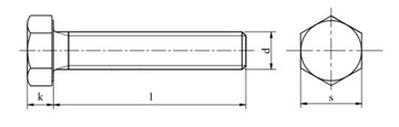 M16x55 Винты класса 10,9, чешуйчатая оцинковка DIN 933, 1 шт.