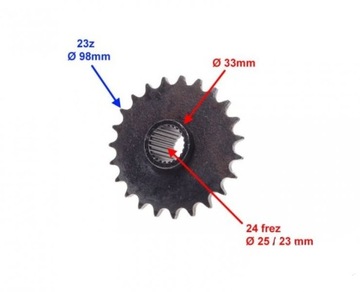 ATV 150 200 Выходная звездочка 23z передняя 24 фрезы