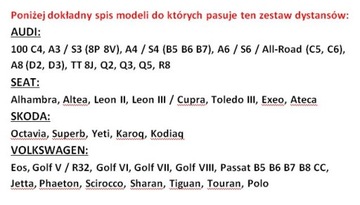 ПРОСТАВКИ КОДОВ 5x112 SKODA OCTAVIA RS 20мм + ВИНТЫ
