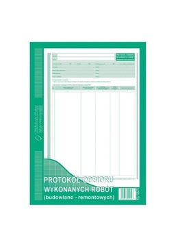 DRUK PROTOKÓŁ ODBIORU WYKONANYCH ROBÓT 606-1 A4