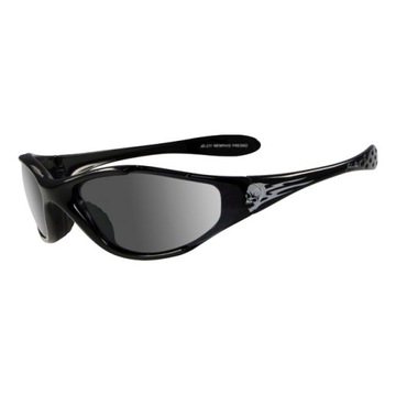 Okulary motocyklowe John Doe czarne custom czaszka