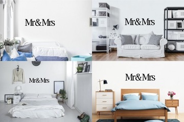 3D деревянные надписи на стене - Mr & Mrs