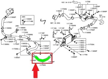 ШЛАНГ ИНТЕРКУЛЕРА MITSUBISHI OUTLANDER 2.2DID