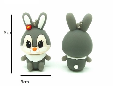 Флеш-накопитель 8 ГБ USB GREY BUNNY RABBIT ROM 24H