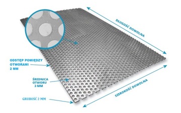 Лист стальной гладкий, перфорированный до размера 2 RV 3-5.