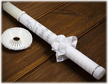 ŚWIECA, DO CHRZTU HAFT IMIENNY PERSONALIZACJA