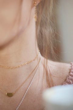 Choker - łańcuszek serduszka srebrny złocenie różowe