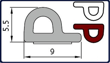 Уплотнитель П 9х5,5, самоклеющийся коричневый (СД-39) 1м.