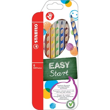 КАРАНДАШИ STABILO EASYCOLORS ДЛЯ ПРАВРУКИ, 6 ЦВЕТОВ