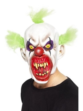 MASKA KLAUN z peruką CLOWN HALLOWEEN ZŁY 37203