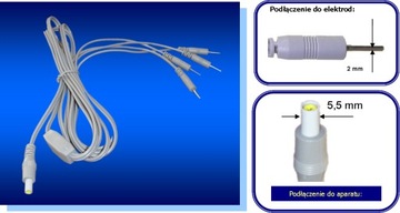 PRZEWODY: 5,5 mm na 4 x PIN (2 mm)