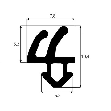 Уплотнитель для окон Черный ПВХ REHAU S-1387 - 40м