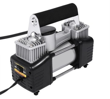 Mocna metalowa sprężarka 2 cylindry 12 V kompresor
