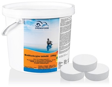 Chlor Duże MULTIFUNKCYJNE Tabletki Chlorowe Basen Jacuzzi Chemoform 200g3kg