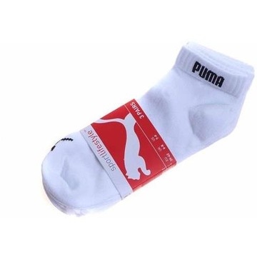 PUMA SKARPETY ŚREDNIE SPORT r.39-42 BIAŁE 3PAK