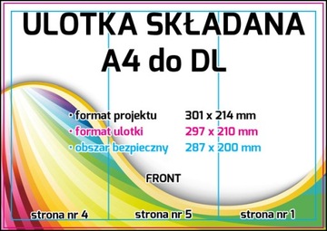 ULOTKI FOLDERY SKŁADANE A4 DO A5 DL 2000 szt. 170g