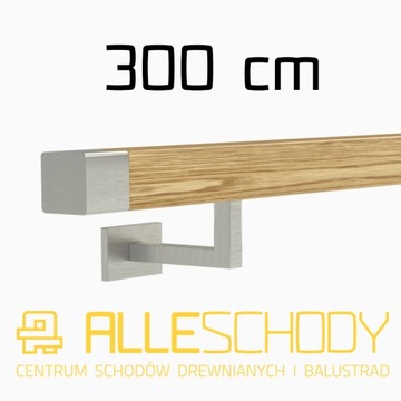 фото ориг. №1, Handrail wall-mounted wooden 40x40 300cm oak color