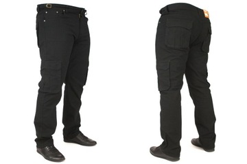 Spodnie męskie bojówki W:39 102CM ST22 czarne