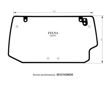 szyba tylna Deutz-Fahr Agrotron K 90, 100, 110,