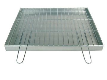 Ruszt 60x50cm fi 4mm + Popielnik - składane rączki
