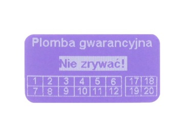 PLOMBA STICKERY 20x10 PURPUROWY VOID 250SZT TWÓJ NADRUK !