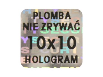 PLOMBY GWARANCYJNE STICKERY 10x10 HOLOGRAM 1000SZT