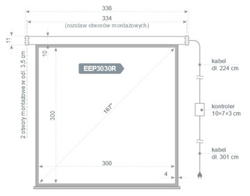 ЭЛЕКТРИЧЕСКИЙ ЭКРАН 2x3 PROFI 300 296 292 См 1:1 МВт