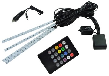 BLINK oświetlenie WNĘTRZA auta RGB 4x18LED MUSIC