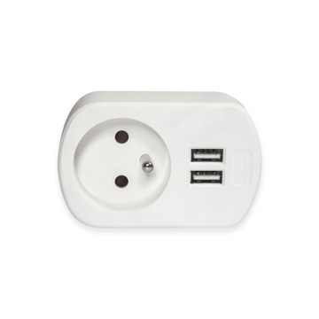 Сетевой адаптер с зарядным устройством, 2 разъема USB