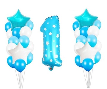 ZESTAW BALONY ROCZEK GWIAZDKI CYFRA BALON 1 100 CM