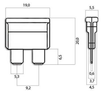 Пластинчатый предохранитель Uni 40A MTA