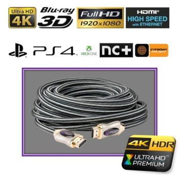 Кабель Hi-End HDMI-HDMI 10 м GOLD 4K HDR 2.2