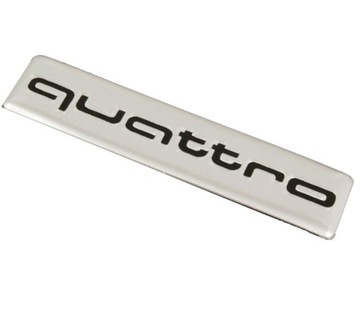 NAKLEJKA EMBLEMAT ALUMINIOWY CHROM QUATTRO 3D