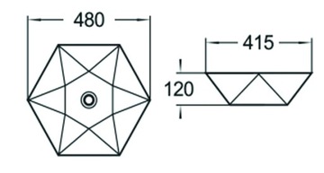 MEXEN MERY НАСТОЛЬНАЯ РАКОВИНА 48x41 см МАТОВЫЙ ЧЕРНЫЙ