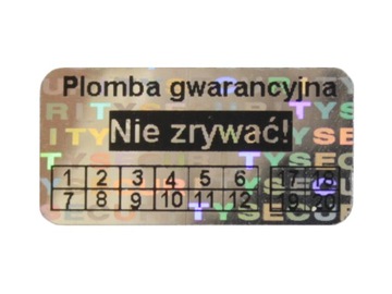 PLOMBY GWARANCYJNE HOLOGRAMY 20x10 2000 SZT !!!