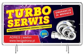 Solidny Baner reklamowy 3x1m Turbo Serwis Reklama