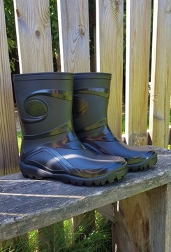 Женские молодежные резиновые сапоги, польские резиновые сапоги, черные