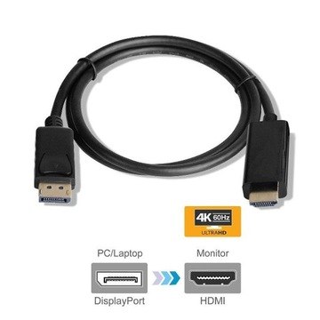 Kabel Display Port DisplayPort do HDMI 1,8m 4K 2K