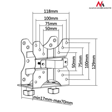 UCHWYT DO MINI KOMPUTERÓW VESA 100X100 REGULOWANY