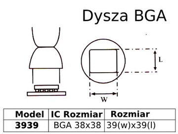 Паяльная насадка для станции HotAir BGA 38х38 3939