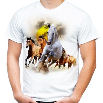 Koszulka z końmi koniem jeździecka t-shirt M- HQ
