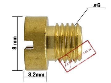 ГЛАВНЫЙ ЖУРКАЛЬНЫЙ КАРБЮРАТОР СКУТЕР 2T M6 6мм 95 MIKUNI