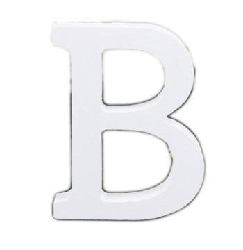 Litera Literka Drewniana B Biała, Napis 3D, 16cm