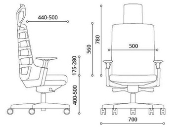 Fotel SPINELLY Z ZAGŁÓWKIEM black ergonomiczny