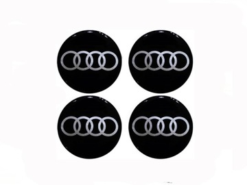 AUDI 55mm EMBLEMATY NAKLEJKI NA KOLPAKI ALU FELGI