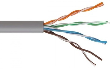Kabel Sieciowy LAN UTP Skrętka 5E CU Miedź 1m