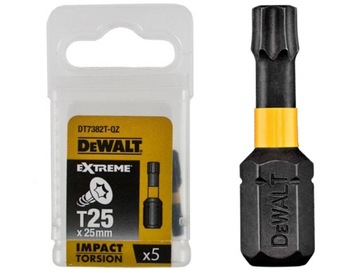 DT7382T Биты ударные DEWALT T25x25mm Torsion 5шт.