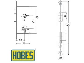 ДВЕРНОЙ ЗАМОК HOBES 72/50 ДЛЯ ВСТАВКИ ЦИЛИНДРА ВРЕЗНЫЕ ДВЕРНЫЕ ЗАМКИ