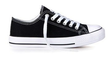 Buty sportowe TRAMPKI męskie Tenisówki Czarne P4