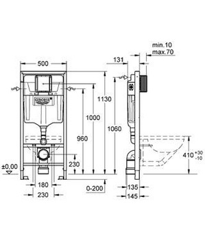 ЧАША GROHE 5-в-1 FRAME ROCA GAP С ДОСКОЙ МЕДЛЕННОГО ПАДАНИЯ